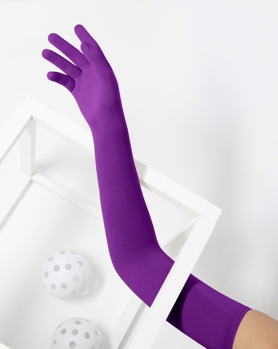 3607 Amethyst Long Matte Knitted Seamless Armsocks Gloves