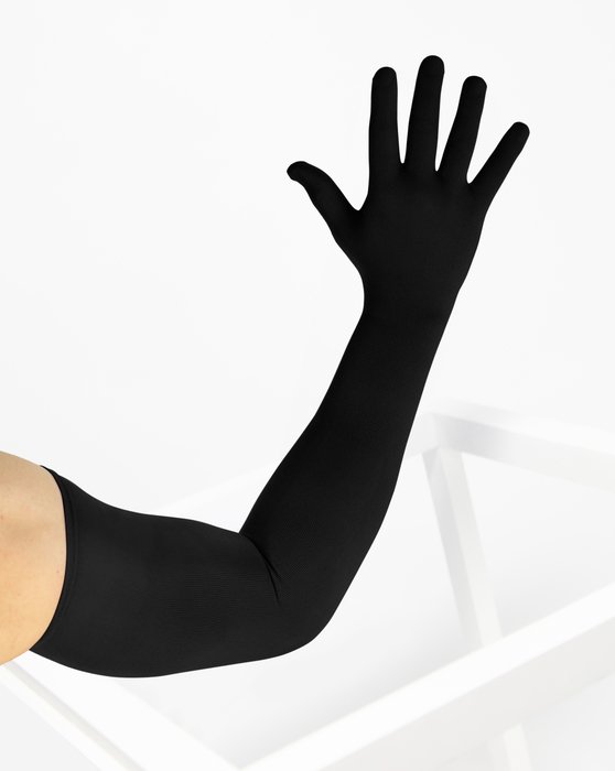 Black Long Matte Seamless Gloves Style# 3607 | We Love Colors