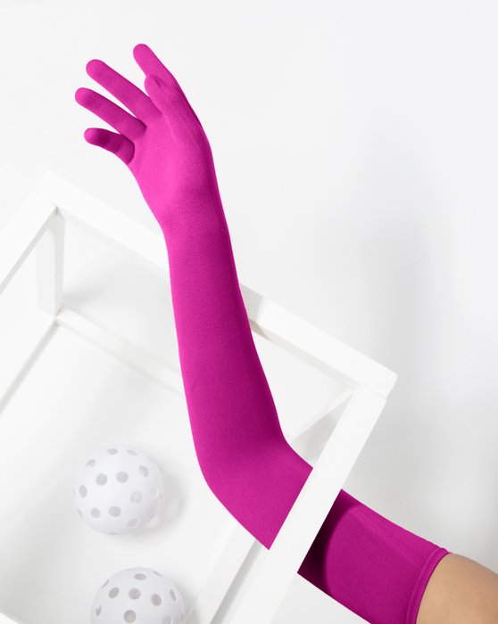 3607 Fuchsia Long Matte Seamless Armsocks Gloves