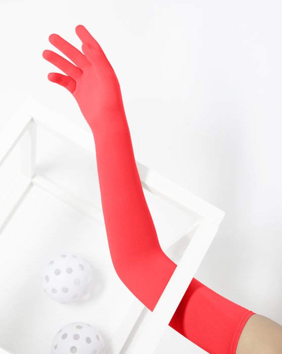 Red Long Matte Seamless Gloves Style# 3607 | We Love Colors