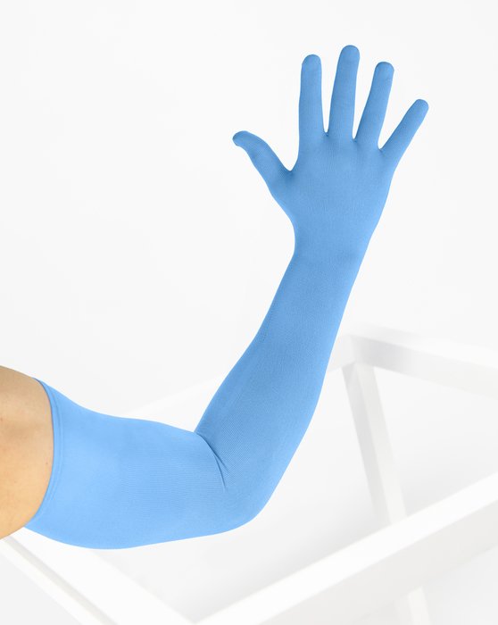 Sky Blue Long Matte Seamless Gloves Style# 3607 | We Love Colors