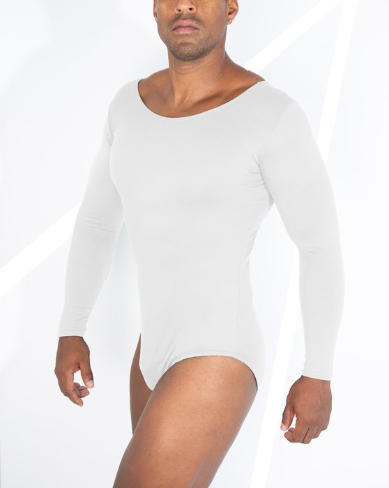 5002 M White Scoop Neck Leotard