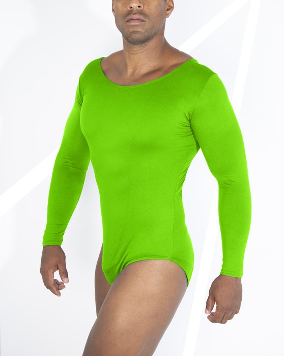 5002 Neon Green M Scoop Neck Leotard
