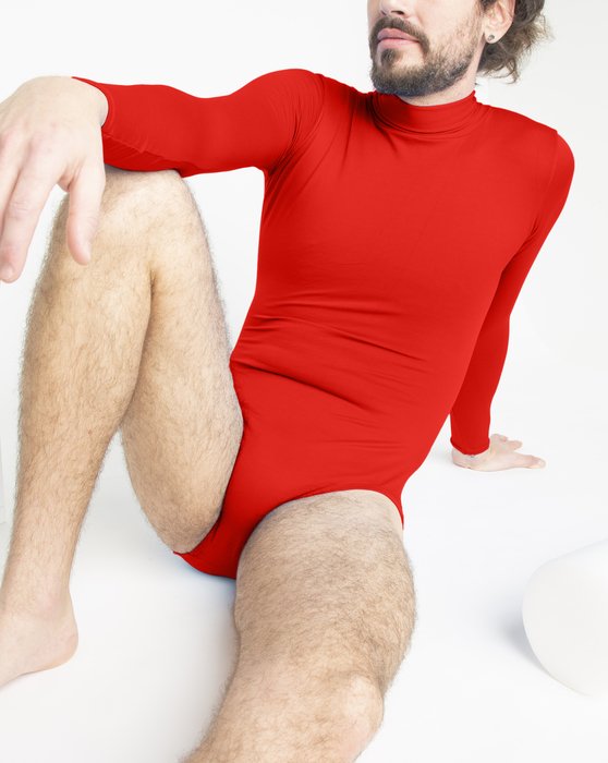5008 Long Sleeve Turtleneck Scarlet Red M Leotard