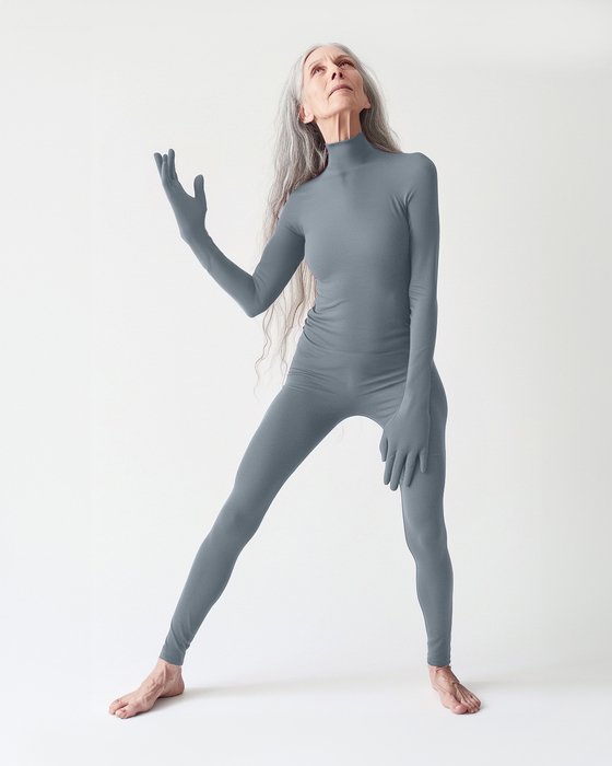 5010 W Grey Second Skin Catsuit Gloves