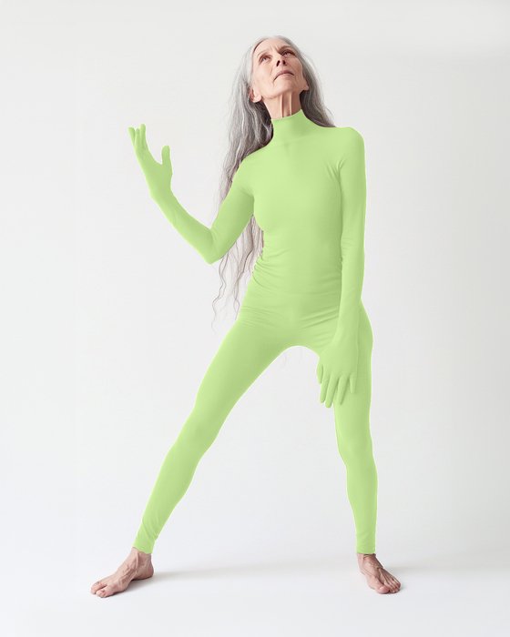 5010 W Mint Green Second Skin Catsuit Gloves