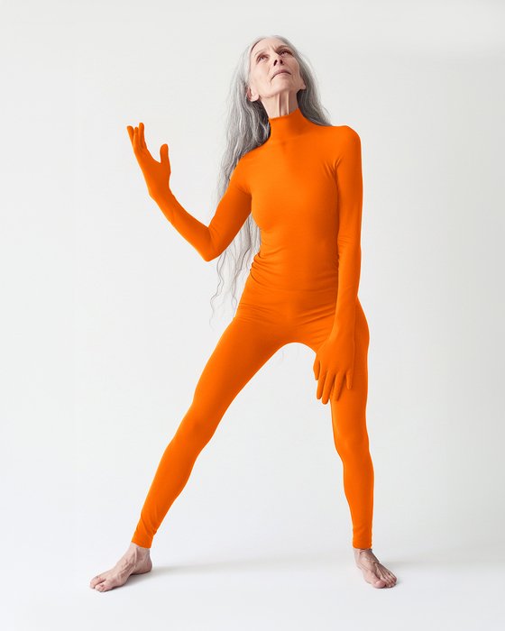 5010 W Neon Orange Second Skin Catsuit Gloves