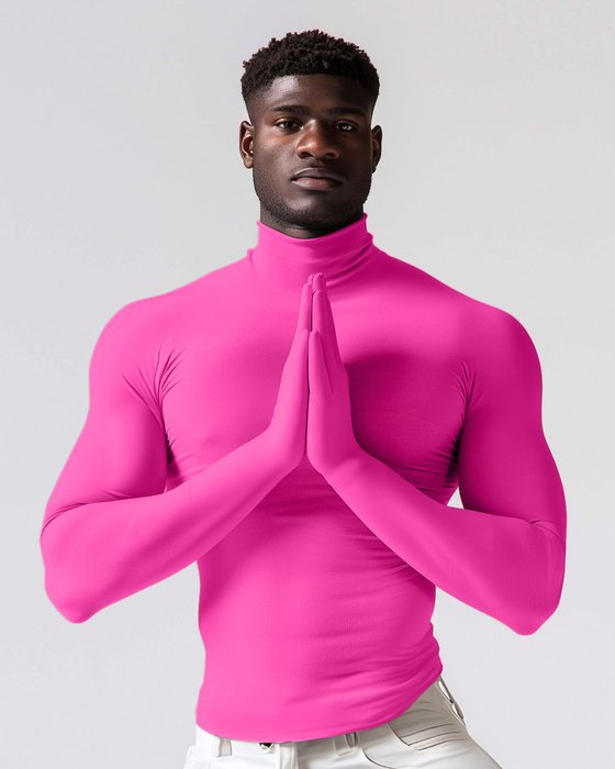 5012 M Neon Pink Seamless Long Sleeve Shirt Armsocks