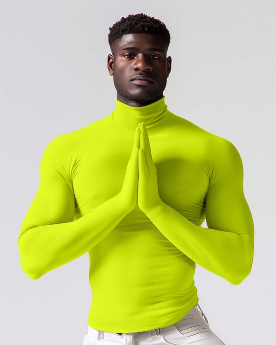 5012 M Neon Yellow Seamless Long Sleeve Shirt Armsocks