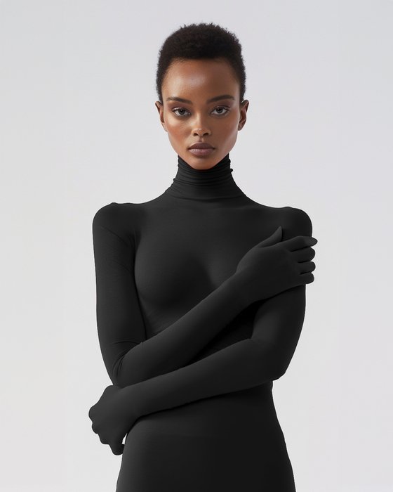 5012 W Black Seamless Long Sleeve Shirt Armsocks