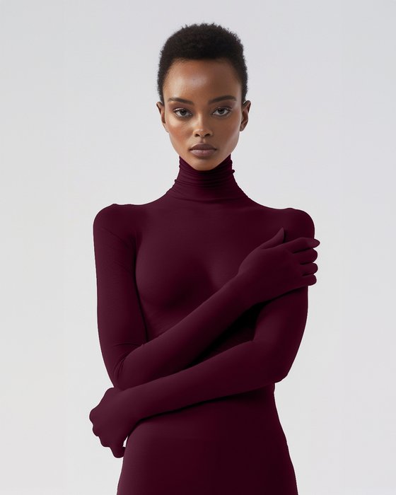 5012 W Maroon Seamless Long Sleeve Shirt Armsocks