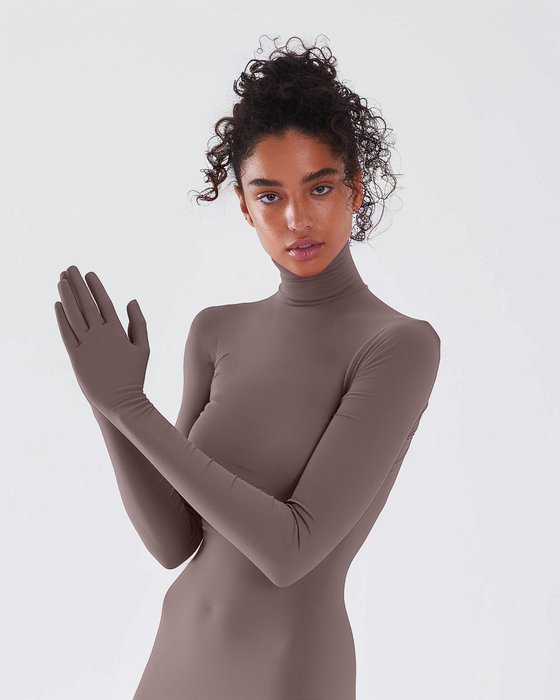 5012 W Mocha Seamless Long Sleeve Shirt Armsocks