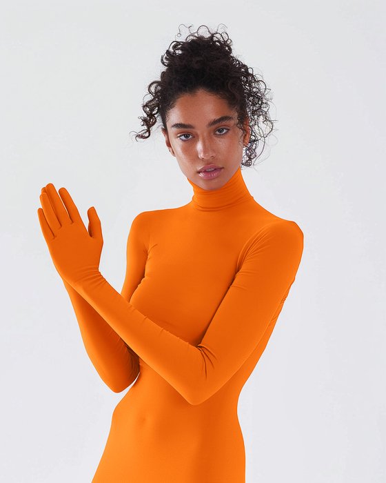 5012 W Neon Orange Seamless Long Sleeve Shirt Armsocks
