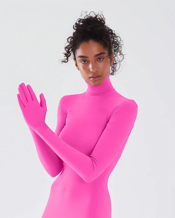 5012 W Neon Pink Seamless Long Sleeve Shirt Armsocks