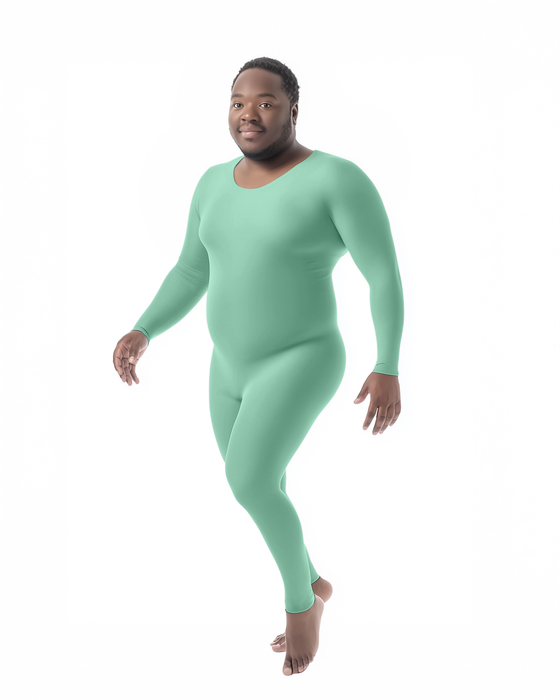 Dusty Green 5014 M Dusty Green Plus Seamless Catsuit Bodystocking