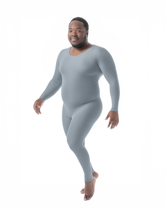Grey 5014 M Grey Plus Seamless Catsuit Bodystocking