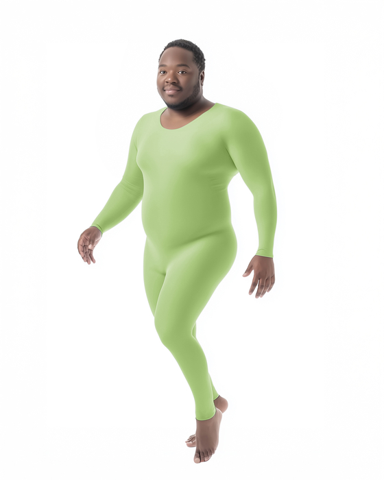 Mint Green 5014 M Mint Green Plus Seamless Catsuit Bodystocking