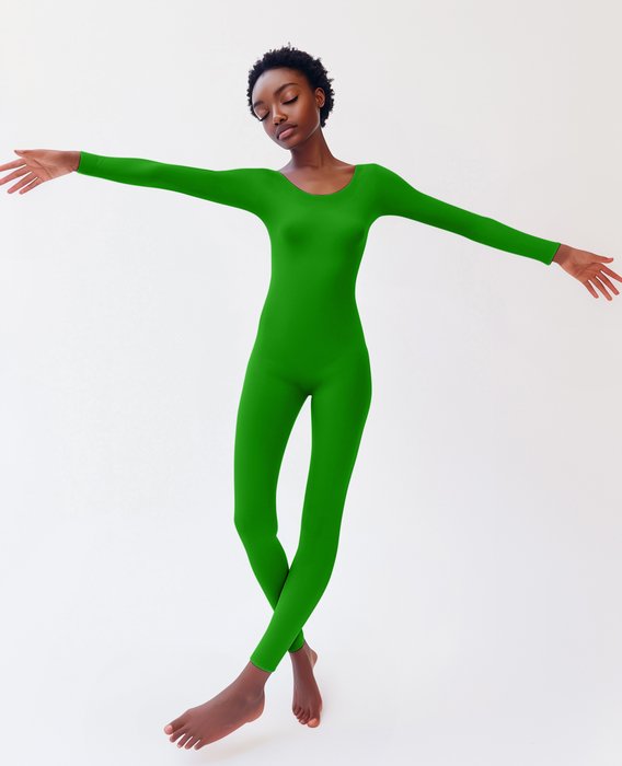 Kelly Green 5014 W Kelly Green 2 Seamless Catsuit Bodystocking