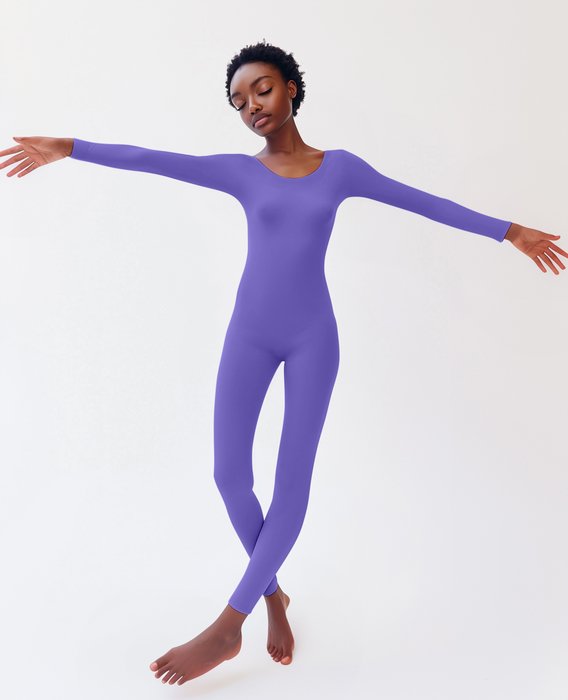 Lavender 5014 W Lavender 2 Seamless Catsuit Bodystocking