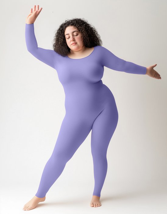 5014 W Lilac Plus Seamless Catsuit Bodystocking