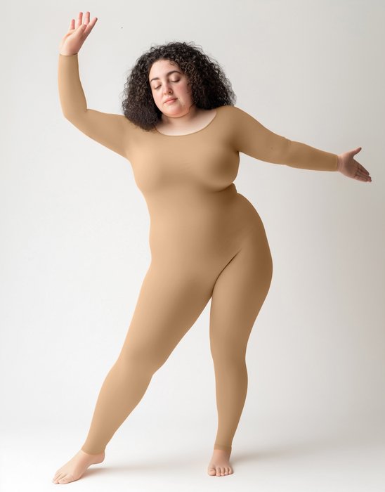 Peach 5014 W Peach Plus Seamless Catsuit Bodystocking