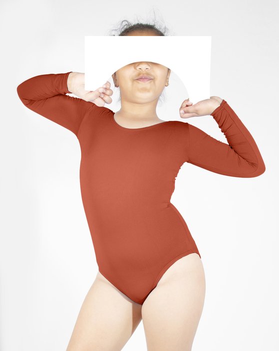 Rust 5072 Rust Kids Long Sleeve Scoop Neck Leotard