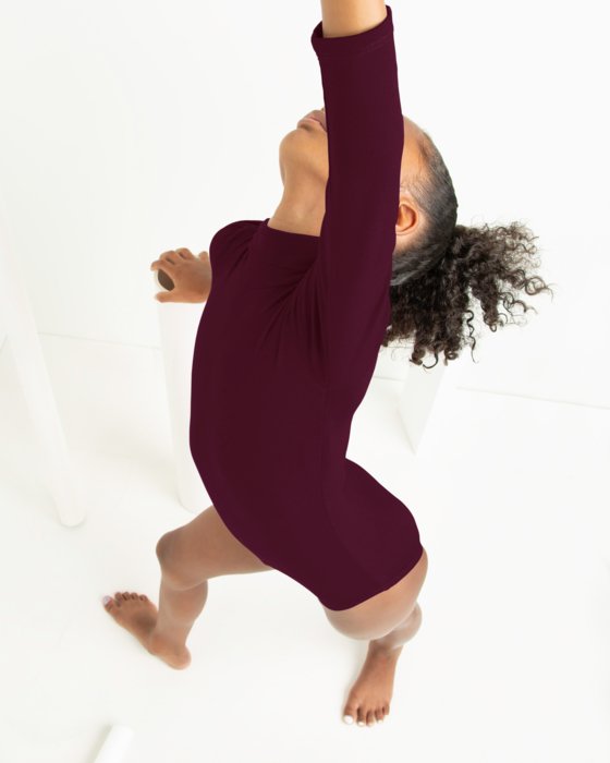 5078 Maroon Kids Turtleneck Leotard