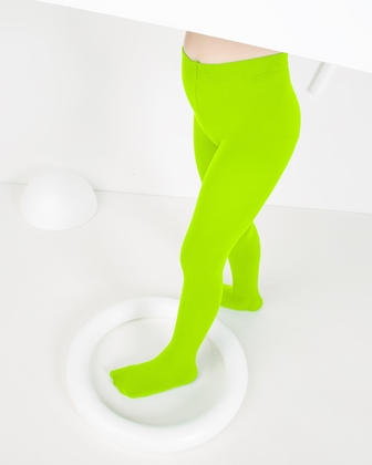 Neon Green Kids Tights | We Love Colors