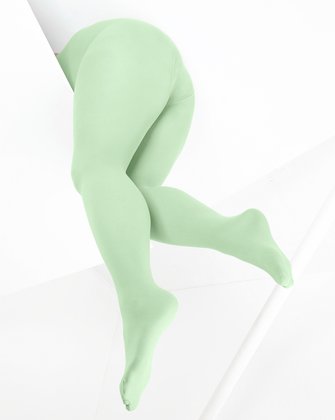 1053 W Mint Green Color Opaque W Microfiber Tights
