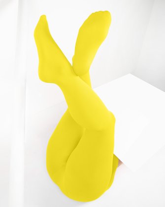 1053 Yellow Color Opaque W Microfiber Tights