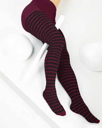 Maroon Womens Patterned Tights | We Love Colors