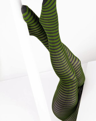 Olive Green Womens Patterned Tights | We Love Colors