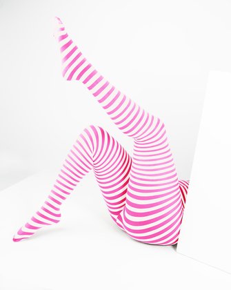 Womens White Plus Sized Striped Tights Style# 1204 | We Love Colors