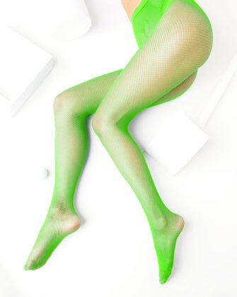 Neon Green Womens Fishnet Pantyhose | We Love Colors