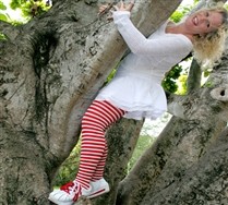 Plus Sized White Striped Tights