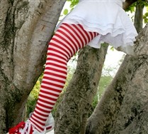 Plus Sized White Striped Tights and Hosiery