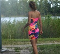 Splash Color Halter Dress